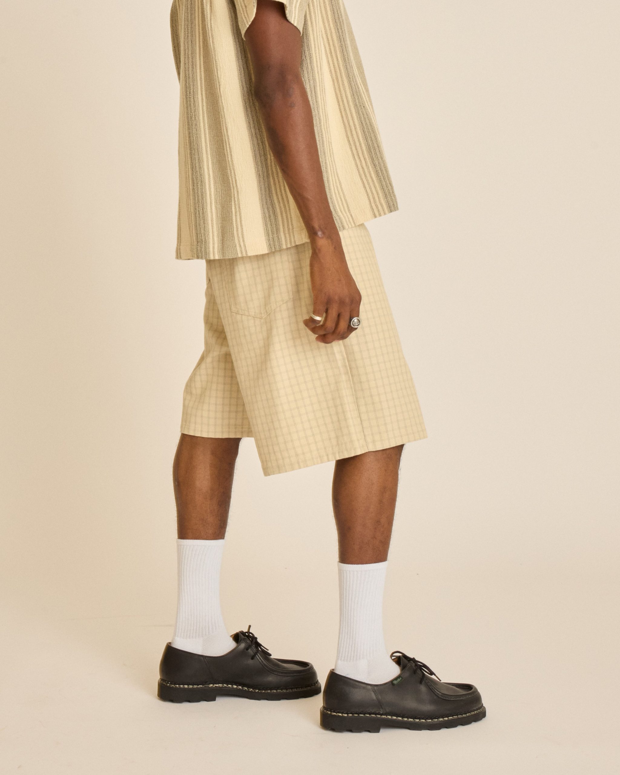 PLAID BAGGY DENIM SHORT - Image 4