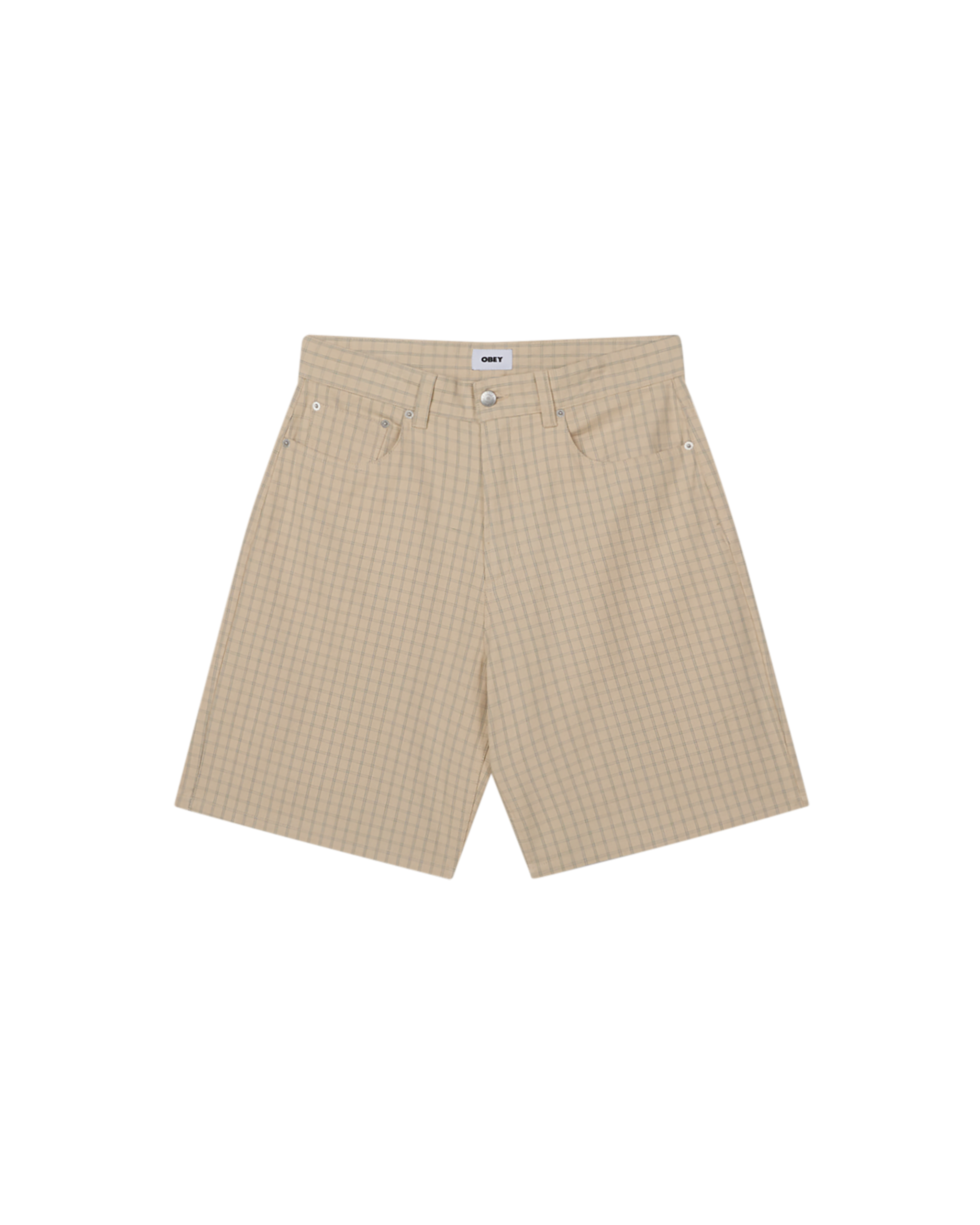 PLAID BAGGY DENIM SHORT