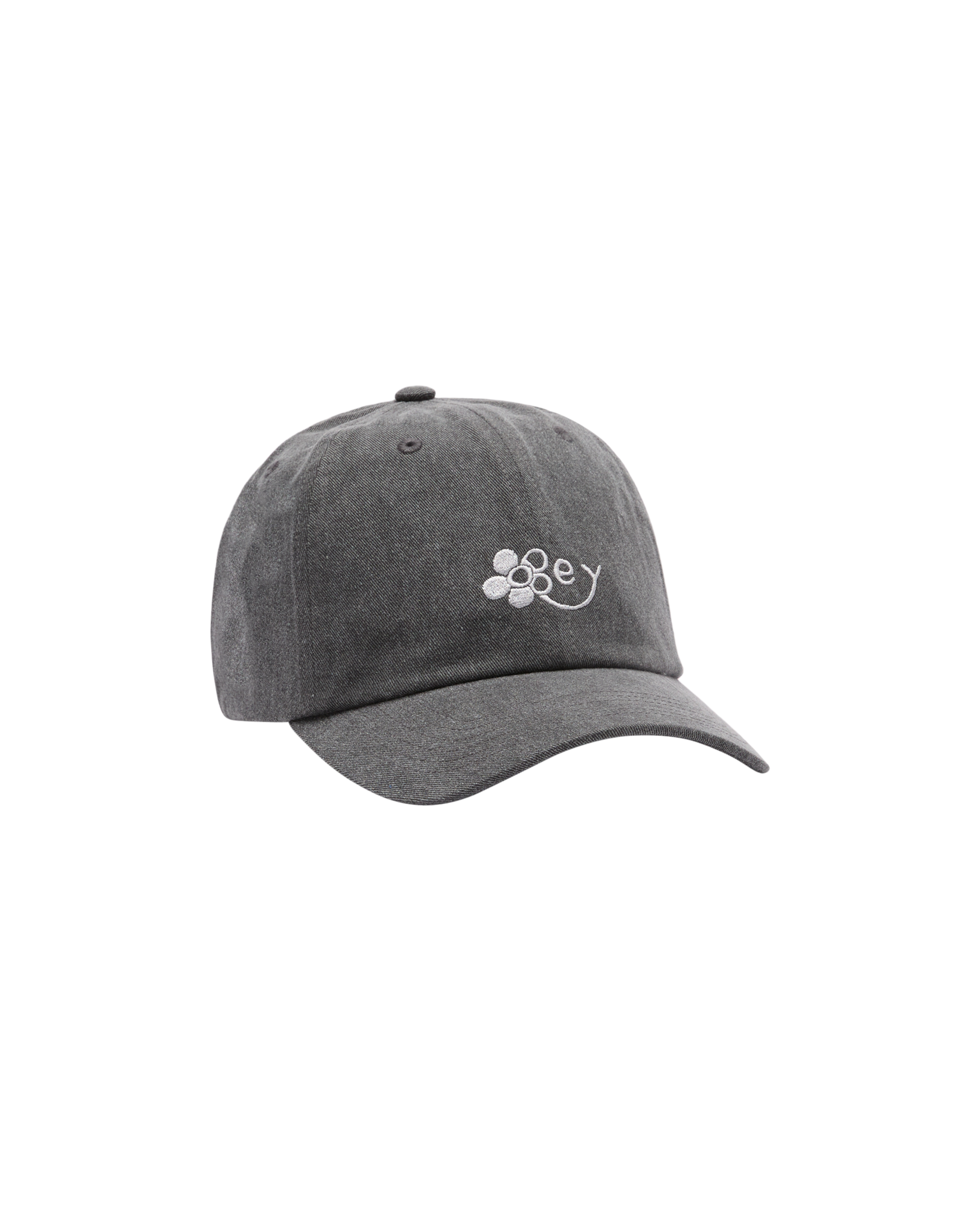 WASHED TWILL FLOWER STRAPBACK