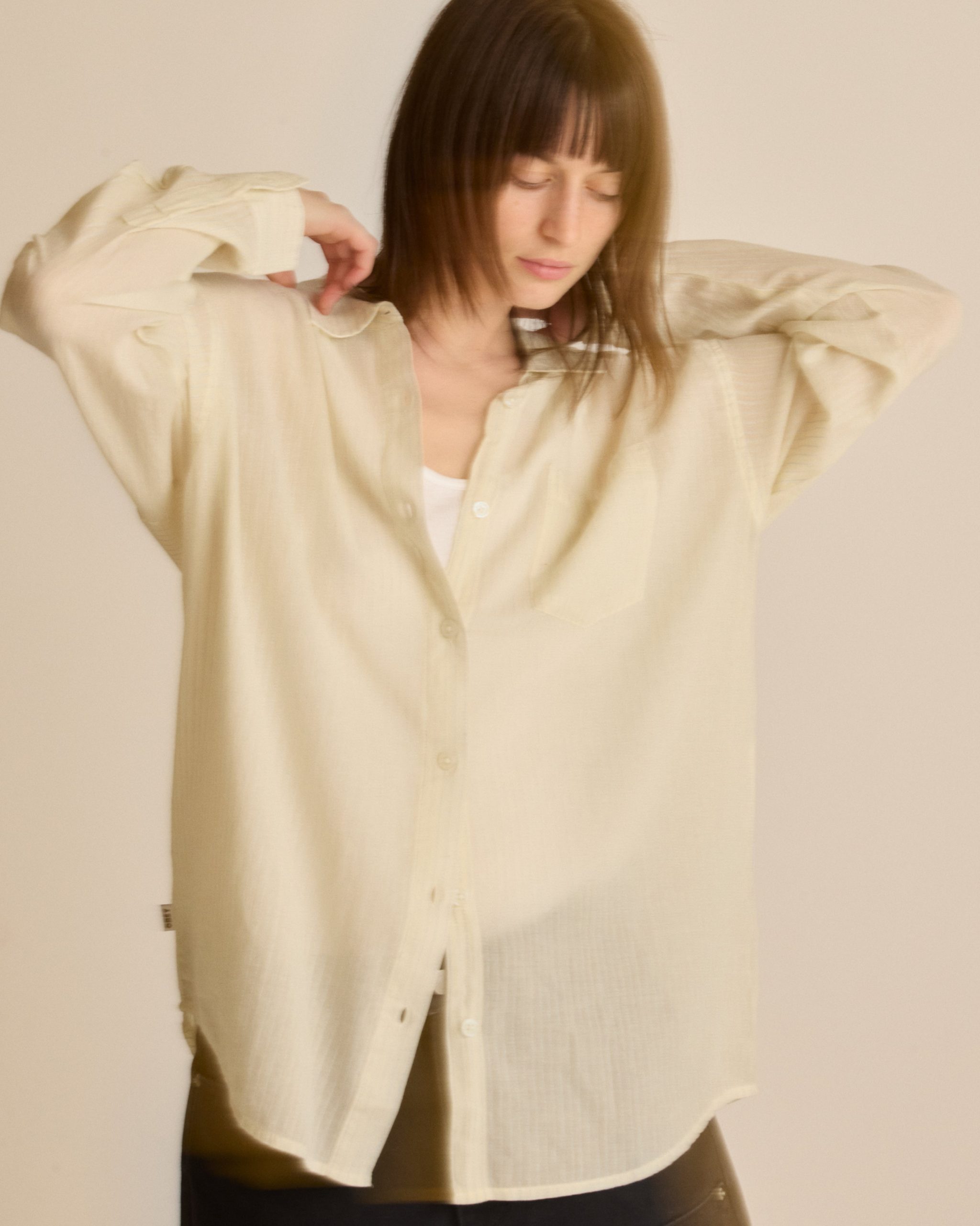 BLYTHE SHEER STRIPE SHIRT - Image 5