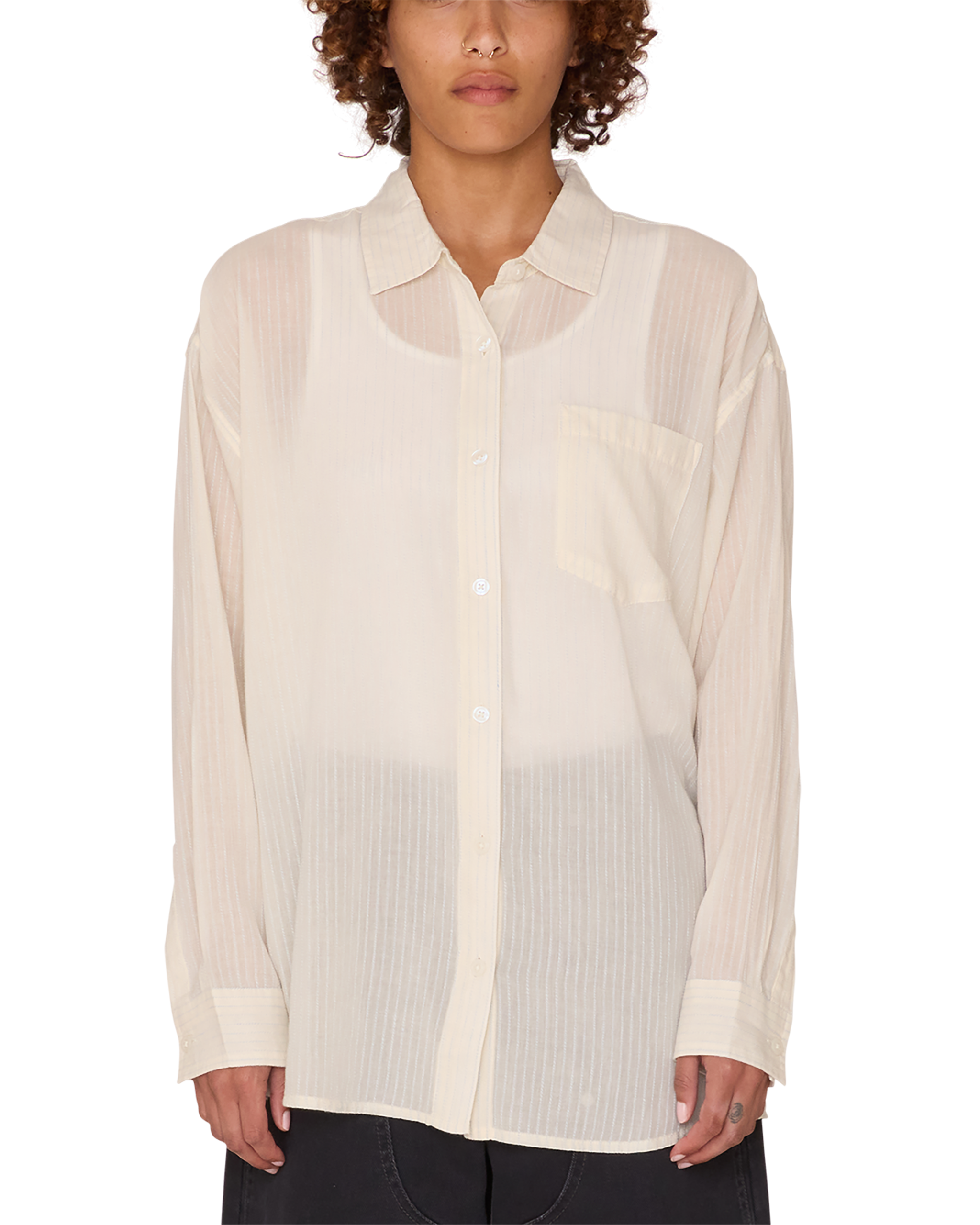 BLYTHE SHEER STRIPE SHIRT